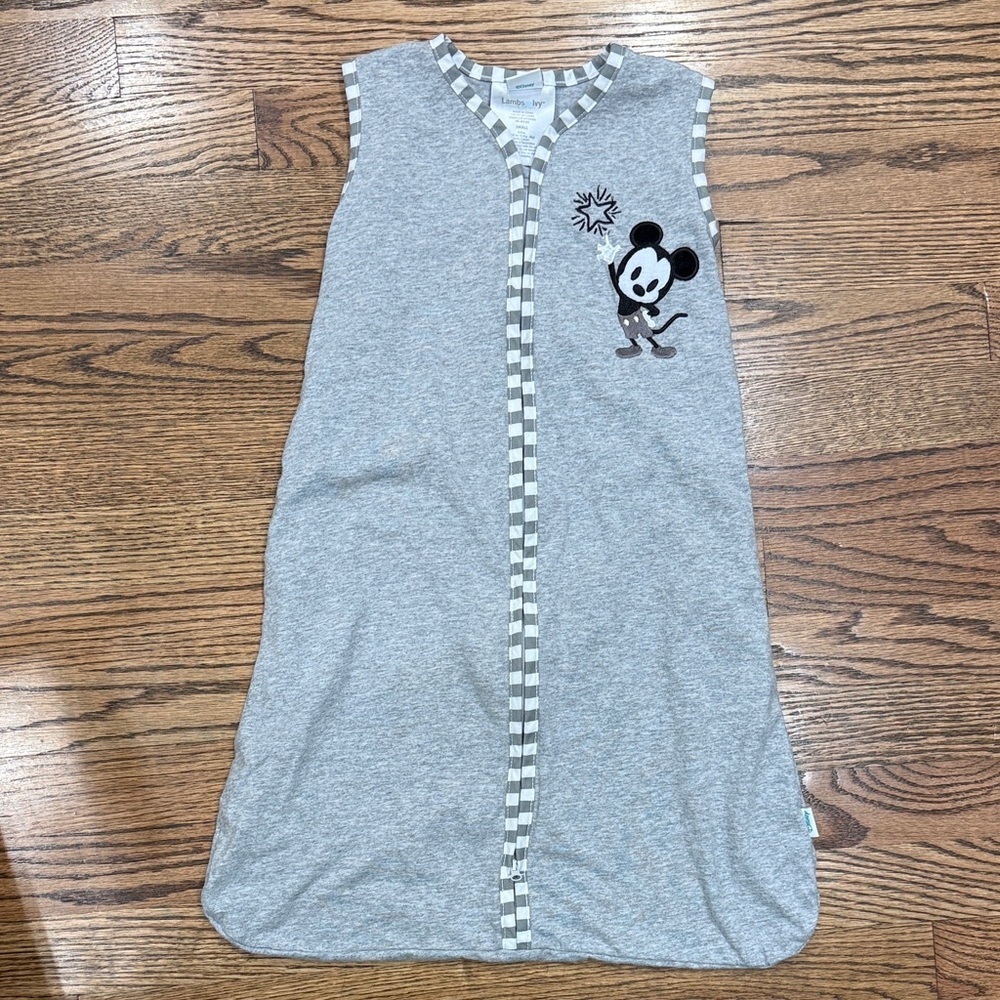 Disney Lambs & Ivy Gray Sleep Sack with Mickey Mouse Design Size Small 0-6m